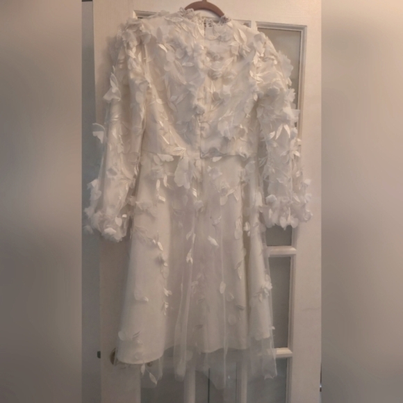 Aleeza Elegant White Floral & Butterfly Formal Dress - Picture 5 of 5